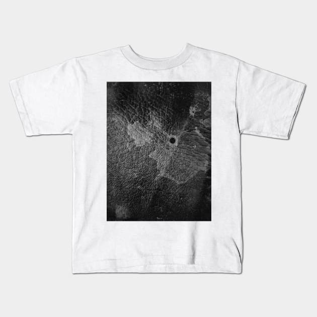 Black Leather Grunge Kids T-Shirt by davidbstudios